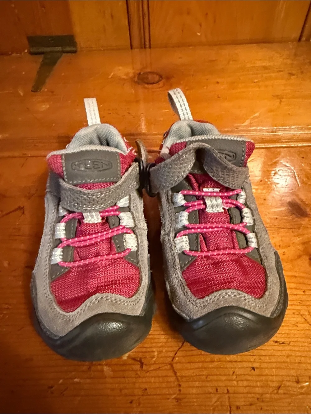 KEEN Kids Gray and Pink Trail Sneakers 9T
